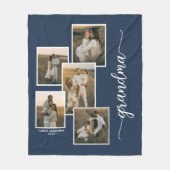 Blaues, individuelles Großkind 5 FotoCollage Fleecedecke (Vorderseite)
