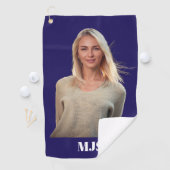 Blaues individuelles Monogramm und personalisierte Golfhandtuch (Insitu)