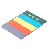 Blaues individuelles Notebook mit Farbblock-Streif Notizblock (Linke Seite)
