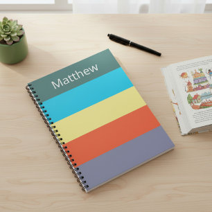 Blaues individuelles Notebook mit Farbblock-Streif Notizblock