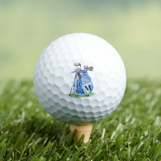Blaues Initial-Monogramm Golfball (Insitu T-Shirt)