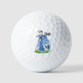 Blaues Initial-Monogramm Golfball (Vorderseite)