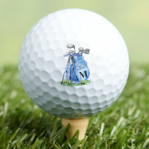 Blaues Initial-Monogramm Golfball
