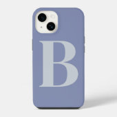 Blaues Initial Name Personalisiertes Monogramm-Des iPhone Hülle (Rückseite)