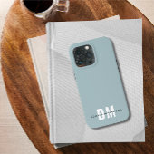 Blaues & Initiales Schriftzug-Monogramm iPhone Hülle