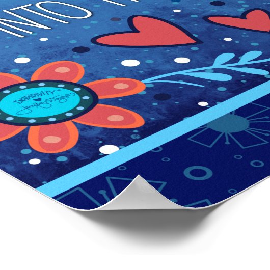 Blaues Inspirierend Soul Spirit Zitat Inspirivity Poster (Ecke)