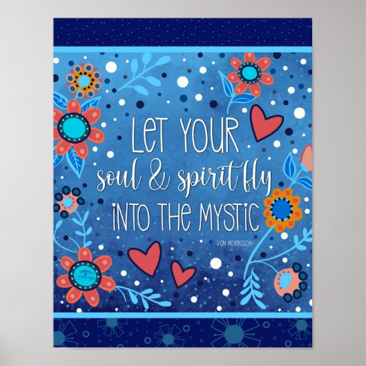 Blaues Inspirierend Soul Spirit Zitat Inspirivity Poster (Vorne)
