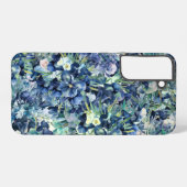 Blaues Iris Aquarellmuster Samsung Galaxy Hülle (Rückseite (Horizontal))