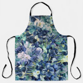 Blaues Iris Aquarellmuster Schürze (Vorderseite)