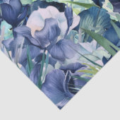 Blaues Iris Aquarellmuster Seidenpapier (Detail)