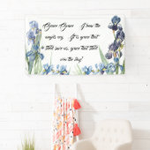 Blaues Iris-Blumen-Gott-Anmut-Gedicht-christliche Banner (Insitu)