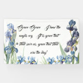 Blaues Iris-Blumen-Gott-Anmut-Gedicht-christliche Banner (Horizontal)