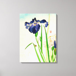 Blaues Iris-Japaner-Aquarell Leinwanddruck