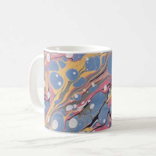 Blaues italienisches Marmormuster Kaffeetasse (Vorderseite Links)