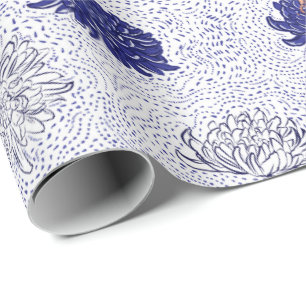Blaues japanisches Blume-Wrapping-Papier Geschenkpapier