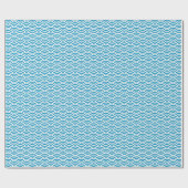 Blaues japanisches Wave Wrapping Paper Geschenkpapier (Flach)