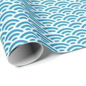 Blaues japanisches Wave Wrapping Paper Geschenkpapier (Rolleneckpunkt)