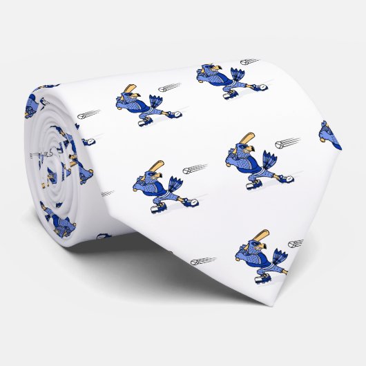 Blaues Jay, das Baseball spielt Krawatte (Gerollt)