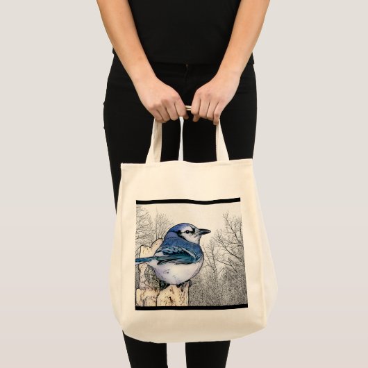Blaues Jay, das Tasche zeichnet (Vorderseite (Produkt))