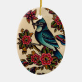 blaues Jay Keramikornament (Vorne)