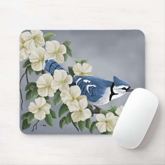 Blaues Jay Mousepads (Mit Mouse)