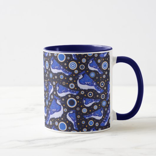Blaues Jay-Muster Tasse (Rechts)