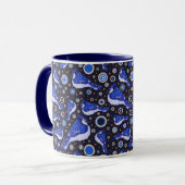 Blaues Jay-Muster Tasse (Vorderseite Links)