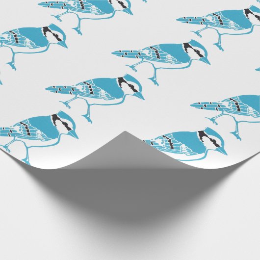 Blaues Jay-Musterpapier Geschenkpapier (Ecke)
