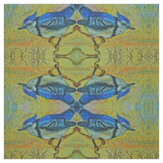 Blaues Jay Stoff (Muster)