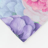 Blaues Jay- und Blume-Aquarellmuster Fleecedecke (Ecke)