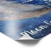 Blaues Jay-Vogel-Baby auf dem Mond Fotodruck (Ecke)