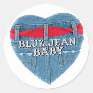 Blaues Jean-Baby-runder Aufkleber