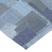 Blaues Jean Patchwork-Denim Shibori Boro Boro Mittelgroßer Tischläufer (Ecke)