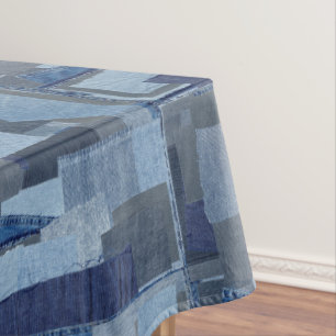Blaues Jean Patchwork-Denim Shibori Boro Boro Tischdecke