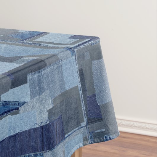 Blaues Jean Patchwork-Denim Shibori Boro Boro Tischdecke (Beispiel)
