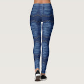 Blaues Jeans-Muster Leggings (Rückseite)
