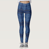 Blaues Jeans-Muster Leggings (Vorderseite)