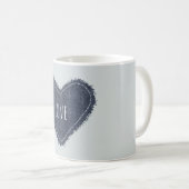 Blaues Jeansherz Liebe Kaffeetasse (VorderseiteRechts)