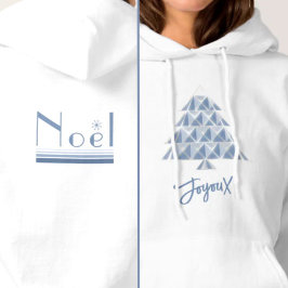 Blaues Joyoux Noel Weihnachts-T-Shirt Hoodie