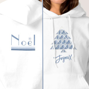Blaues Joyoux Noel Weihnachts-T-Shirt Hoodie