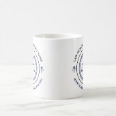 Blaues Justizlogo mit benutzerdefiniertem Text Kaffeetasse (Mittel)