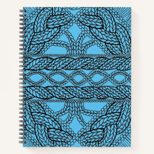 BLAUES KABEL-GESTRICKT 8,5x11 Spiralnotizbuch Notizblock