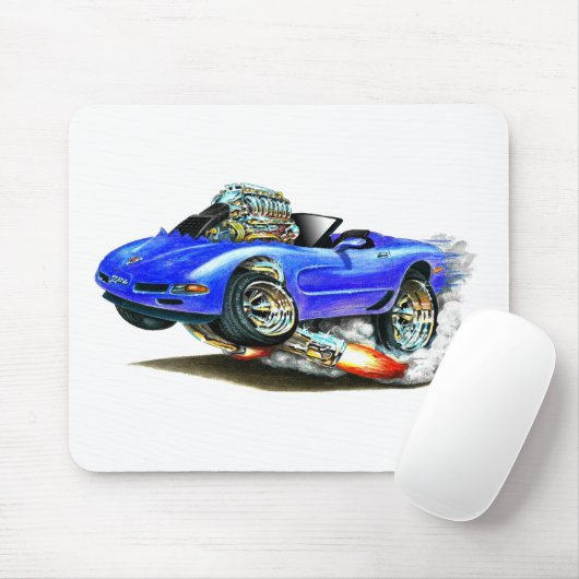 Blaues Kabriolett 1998-2004 Korvette Mousepad (Mit Mouse)