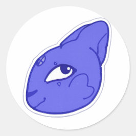 Blaues Kageko Fantasy-Kreatur-Aufkleber Runder Aufkleber