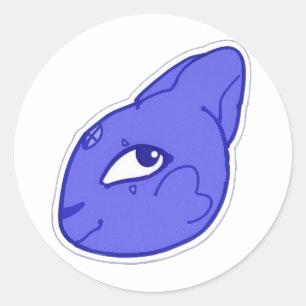 Blaues Kageko Fantasy-Kreatur-Aufkleber Runder Aufkleber