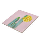 Blaues Kaktus-Trio Fliese (Seite)