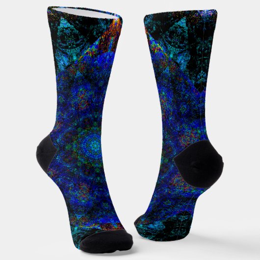 Blaues Kaleidoskop, Crew Socken (Gewinkelt)