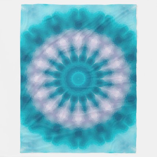 Blaues Kaleidoskop Fleecedecke (Vorderseite)