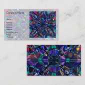 Blaues Kaleidoskop-Fraktal Visitenkarte (Vorne/Hinten)