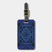 Blaues Kaleidoskop Gepäckanhänger (Vorderseite vertikal)